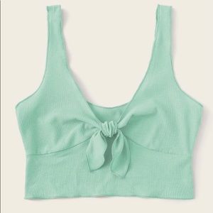 Light Blue Top Tie In Front